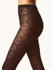 Snakeskin Jacquard Tights Bold Pattern Matte Elegance