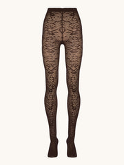 Snakeskin Jacquard Tights Bold Pattern Matte Elegance