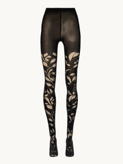 Floral Tights Sheer Blooms on Matte Legs