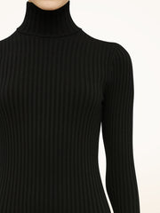 Luxurious Ribbed Wool Dress