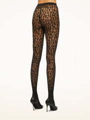 Sheer Opaque Tights with Animal Inspired Pattern