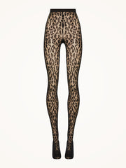 Sheer Opaque Tights with Animal Inspired Pattern