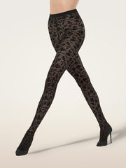 Romantic Rose Tights Blooming Floral Pattern