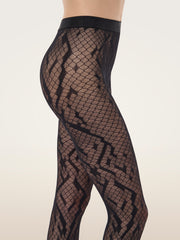 Snakeskin Net Tights Exotic Elegance
