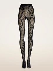 Snakeskin Net Tights Exotic Elegance