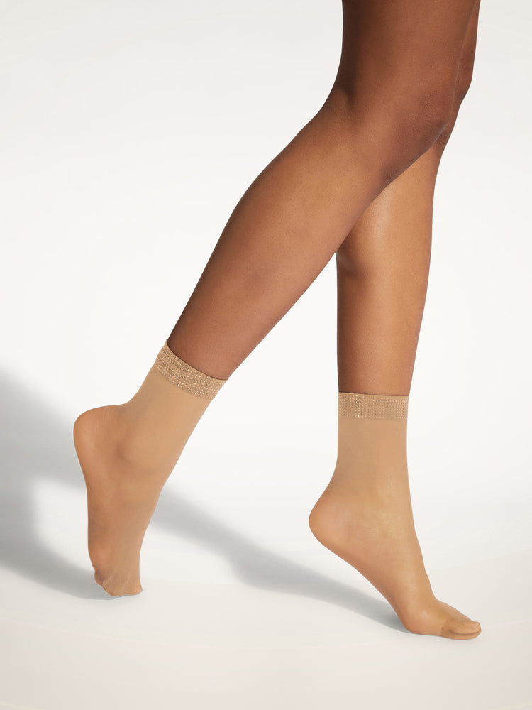 Sheer Socks with Shimmering Studs