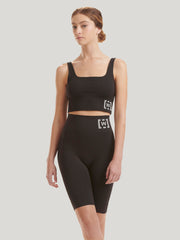 Seamless Sports Bra with Dual Scoop Neck