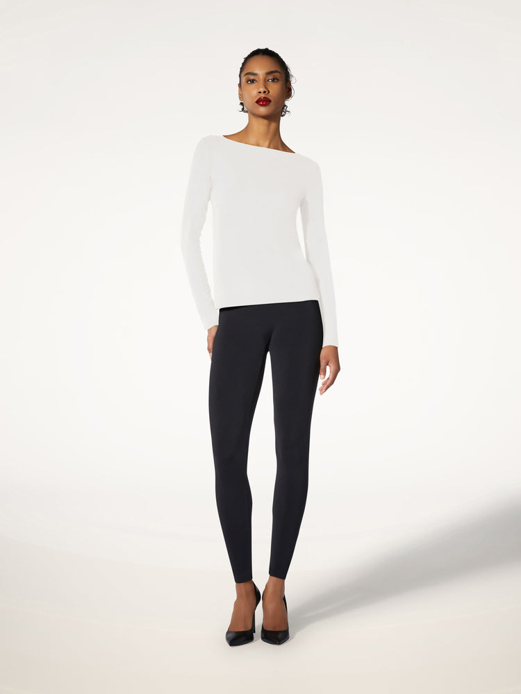 Soft Long Sleeve Top with Boat Neck