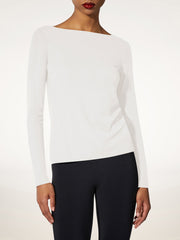 Soft Long Sleeve Top with Boat Neck