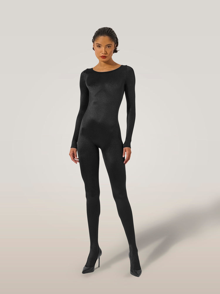 Luxurious Satin Catsuit Shimmery Finish