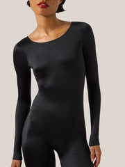 Luxurious Satin Catsuit Shimmery Finish