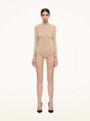 Sleek Sheer Bodysuit Long Sleeve High Neck