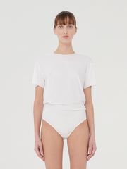 Pure Cut String Bodysuit Soft Jersey Relaxed Fit